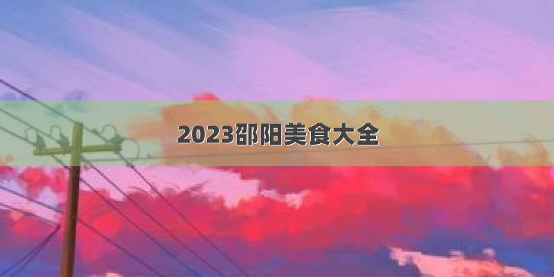 2023邵阳美食大全