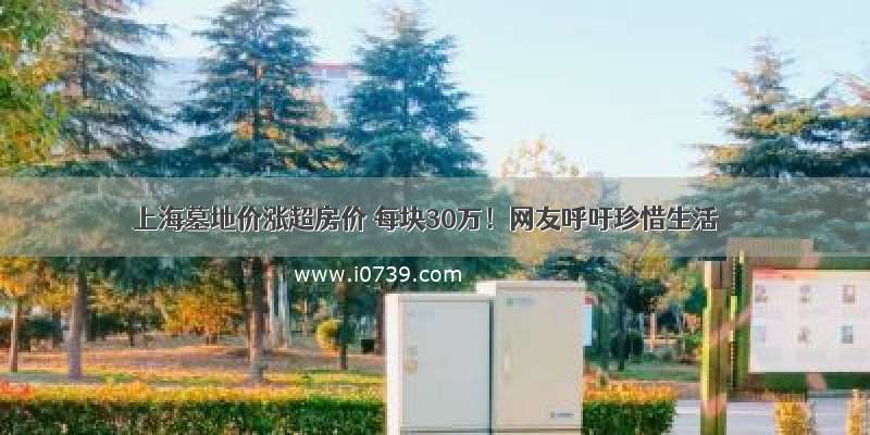 上海墓地价涨超房价 每块30万！网友呼吁珍惜生活