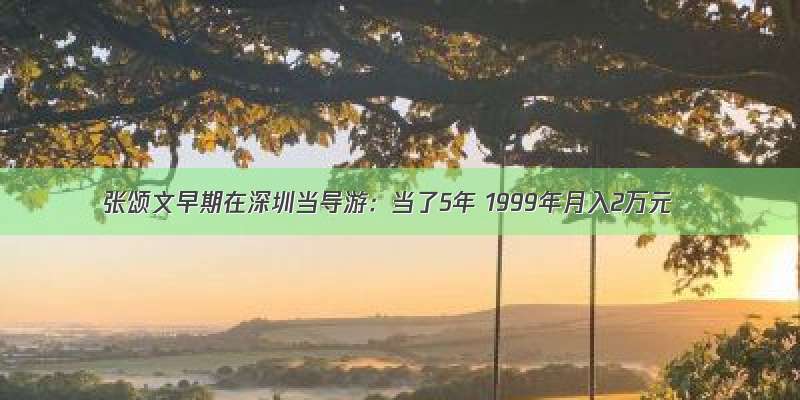 张颂文早期在深圳当导游：当了5年 1999年月入2万元