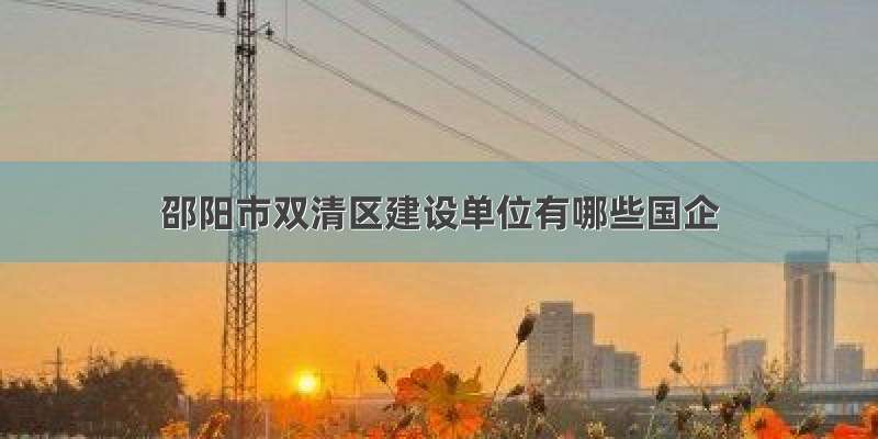 邵阳市双清区建设单位有哪些国企