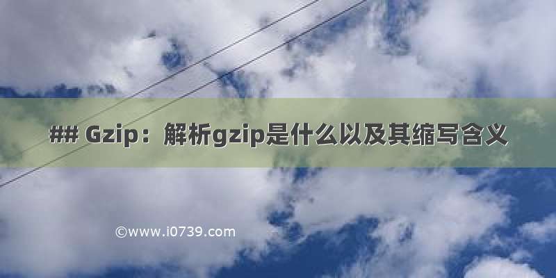 ## Gzip：解析gzip是什么以及其缩写含义